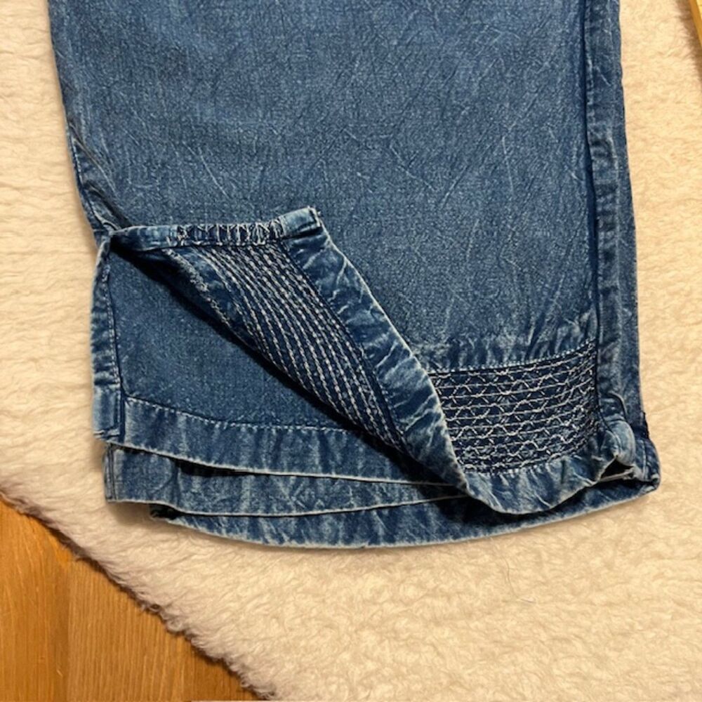Raya Sun Womens Blue Chambray Cropped Cotton Rayon Pant Set Elastic Waist Sz 2X - Picture 14 of 14